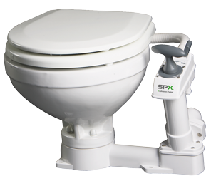 Johnson Pump AquaT handpomp scheepstoilet, comfort pot, inlaat &Oslash;19mm, uitlaat &Oslash;38mm (Soft-Close) - 66804723001 - 66804723001