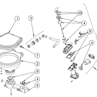 Vervangingsonderdelen Johnson Pump AquaT & allpa Space Saver handpomp toilet