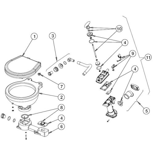 Johnson Pump Uitlaatknie &Oslash;38-90&deg; met terugslagklep - 66814727301 72dpi - 66814727301