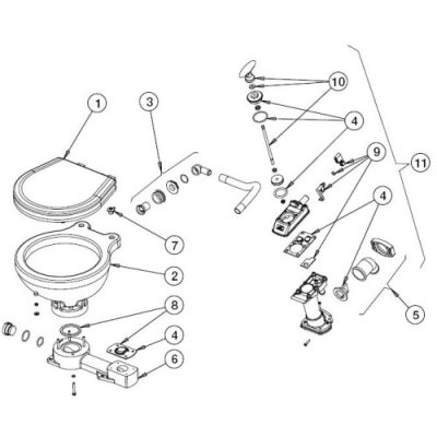 Johnson Pump Lipseal voor hand- en standaard elektro/Space Saver toilet - 66814745301 01 - 66814745301