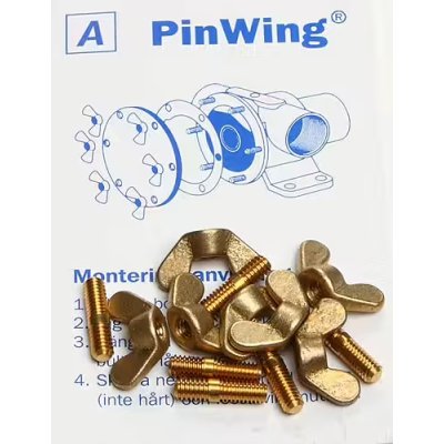 Johnson Pump Set RVS vleugelmoeren 'Pinwing' & draadeind, set A (6st. 8/32 x M4) - 669509350 2 - 669509350