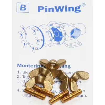 Johnson Pump Set RVS vleugelmoeren 'Pinwing' & draadeind, set B (4st. M4 x M4) - 669509351 1 - 669509351