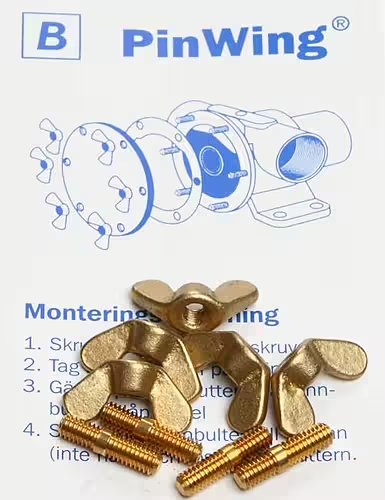 Johnson Pump Set RVS vleugelmoeren 'Pinwing' & draadeind, set B (4st. M4 x M4) - 669509351 1 - 669509351