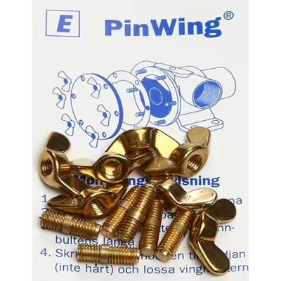 Johnson Pump Set RVS vleugelmoeren 'Pinwing' & draadeind, set E (6st. M5 x M5) - 669509354 - 669509354