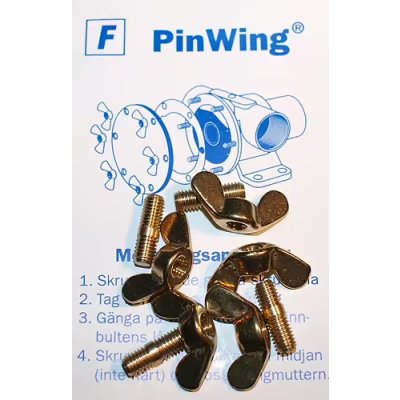 Johnson Pump Set RVS vleugelmoeren 'Pinwing' & draadeind, set F (4st. M5 x M5) - 669509355 - 669509355