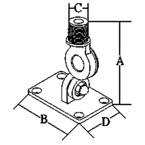 RVS verstelbare antennevoet, voetmontage - 68 8b 078555 d new - 9078555