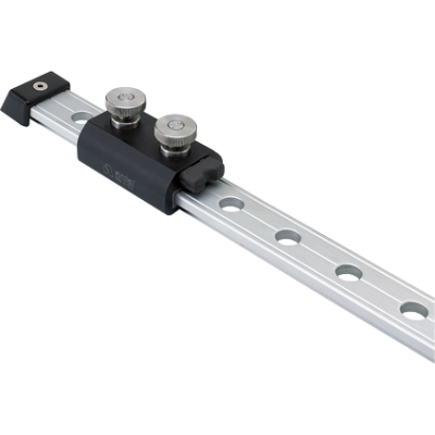 Antal Aluminium verstelbare dubbele stop pin voor T-rail 40x8mm, met 50mm gatafstand - 691722 al 72dpi - 691722/AL