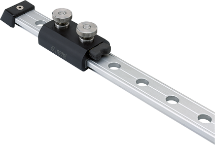 Antal Aluminium verstelbare dubbele stop pin voor T-rail 40x8mm, met 50mm gatafstand - 691722 al 72dpi - 691722/AL