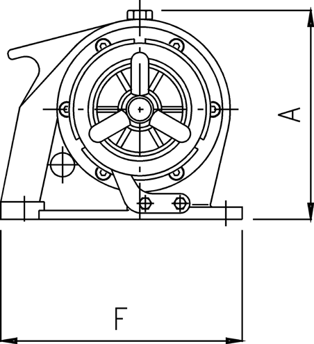 Lofrans windlasses Ankerlier (handbediend) horizontaal, model 'Royal', 10mm, met verhaalkop - 70210 01 72dpi - 70210