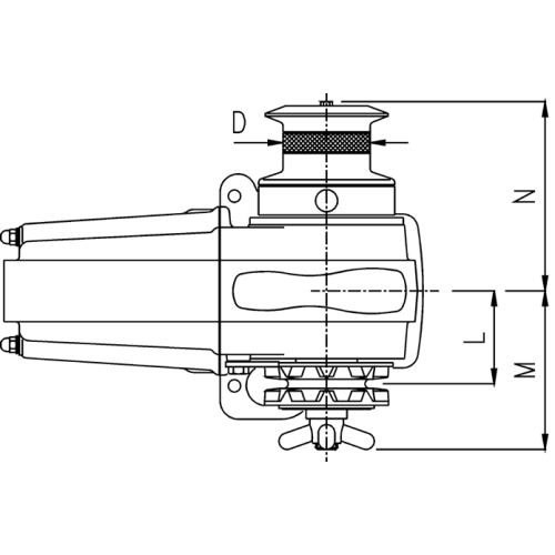 Lofrans windlasses Ankerlier horizontaal, model 'Tigres', 10mm, DIN766, 24V, 1500W, met verhaalkop - 71040 02 72dpi - 71040