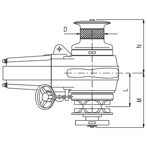 Lofrans windlasses Ankerlier horizontaal, model 'Falkon', 12mm, ISO-13mm DIN766, 24V, 1700W, met verhaalkop - 71142 02 72dpi - 71142