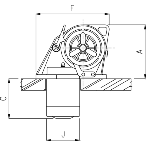 Lofrans windlasses Ankerlier horizontaal, model 'Kobra', 8mm, 24V, 1000W, met verhaalkop - 71328 01 72dpi - 71338
