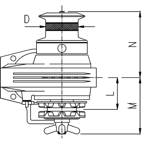 Lofrans windlasses Ankerlier horizontaal, model 'Kobra', 8mm, 24V, 1000W, met verhaalkop - 71338 02 72dpi - 71338