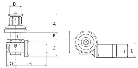Lofrans windlasses Capstan verticaal, model 'T1500', 12V, 1500W - 71730 01 72dpi - 71730