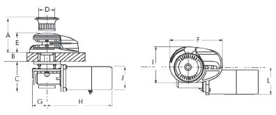Lofrans windlasses Ankerlier verticaal, model Project X3", 10mm, 12V, 1700W, zonder verhaalkop - 72402 01 72dpi - 72402