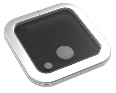 Go&iuml;ot Aluminium luik model 'Opal 10', satin, afm. 314x314mm, gatmaat 260x260mm, inbouwdiepte 15mm - 73106732 - 73106732