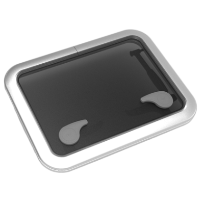 Go&iuml;ot Aluminium luik model 'Opal 30', satin, afm. 511x381mm, gatmaat 457x327mm, inbouwdiepte 15mm - 73106734 - 73106734