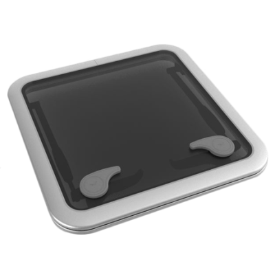 Go&iuml;ot Aluminium luik model 'Opal 44', satin, afm. 496x496mm, gatmaat 442x442mm, inbouwdiepte 15mm - 73106736 - 73106736