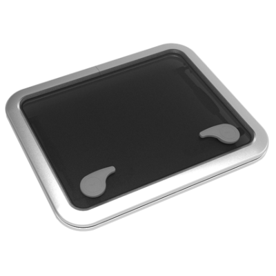 Go&iuml;ot Aluminium luik model 'Opal 54', satin, afm. 561x446mm, gatmaat 507x392mm, inbouwdiepte 15mm - 73106737 - 73106737