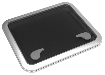 Go&iuml;ot Aluminium luik model 'Opal 54', satin, afm. 561x446mm, gatmaat 507x392mm, inbouwdiepte 15mm - 73106737 - 73106737