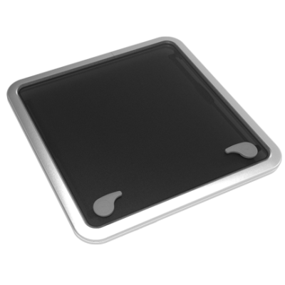 Go&iuml;ot Aluminium luik model 'Opal 60', satin, afm. 561x561mm, gatmaat 507x507mm, inbouwdiepte 15mm - 73106738 - 73106738