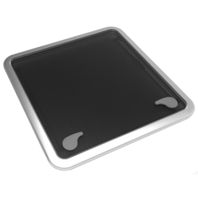 Go&iuml;ot Aluminium luik model 'Opal 70', satin, afm. 681x681mm, gatmaat 627x627mm, inbouwdiepte 15mm - 73106739 - 73106739