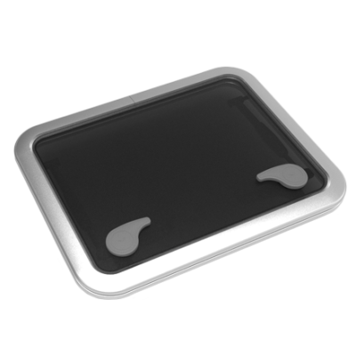Go&iuml;ot Aluminium luik model 'Opal 50', satin, afm. 561x431mm, gatmaat 507x377mm, inbouwdiepte 15mm - 73115267 - 73115267