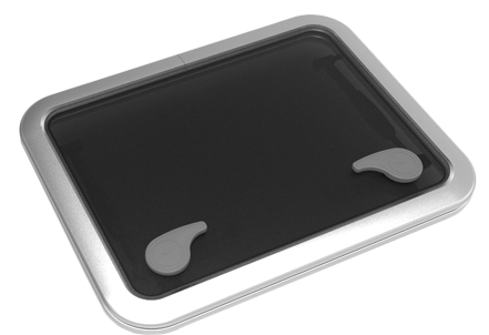 Go&iuml;ot Aluminium luik model 'Opal 50', satin, afm. 561x431mm, gatmaat 507x377mm, inbouwdiepte 15mm - 73115267 - 73115267