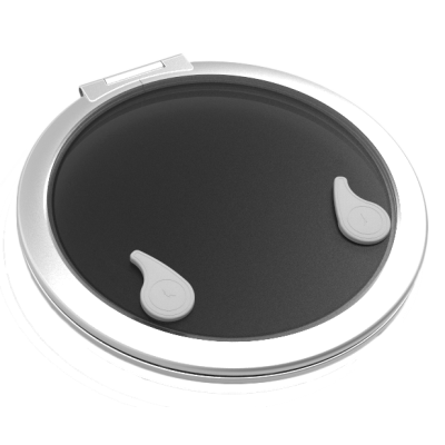 Go&iuml;ot Aluminium luik model 'Opal 18', satin, afm. &Oslash;474mm, gatmaat &Oslash;420mm, inbouwdiepte 15mm - 73115406 - 73115406