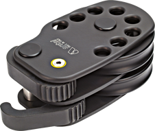 Antal Aluminium dubbel dekblok met stopper, &Oslash;65mm schijf voor &Oslash;6-12mm lijn, SWL 800kg, links - 852065 - 852065/L