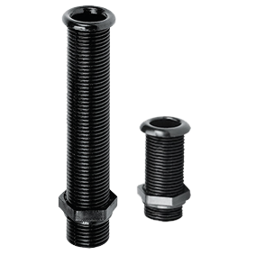 Kunststof doorvoer (loospijp), &Oslash;22mm, L=155mm, zwart - 9001422 - 9001422