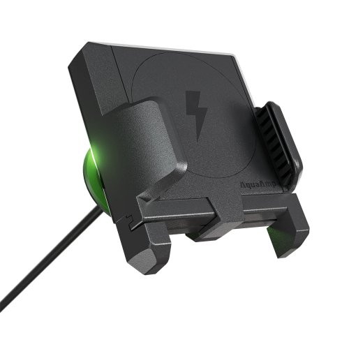 AquaAmp 915-SS Verticale slanke klemhouder met LED, 15W Qi2, standaard magneet - 900711347 - 900711347