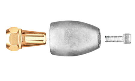 Zink anode Mercruiser/Sterndrive/Mercury outboard, Bravo 3 (>2003), prop nut assembly - 9017240 - 9017240
