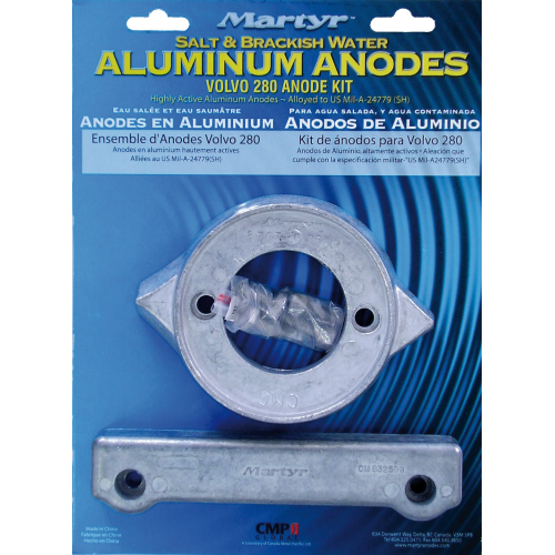 Aluminium anode kit, Volvo 280 - 9017510a - 9017510A