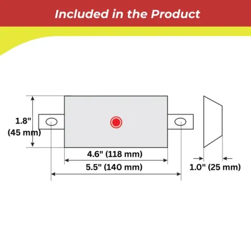 Navalloy European Style Hull Anode; 118x45mm - 9017703a 02 - 9017703A