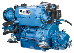 Sol&eacute; Scheepsdieselmotor Mini 55 TURBO met Technodrive keerkoppeling TM345, R=2.47:1 - 9022207 - 9022207