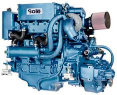 Sol&eacute; Scheepsdieselmotor SDZ 165 TURBO & intercooler, met Technodrive keerkoppeling TM170, R=2.50:1 - 9022251 2 - 9022251