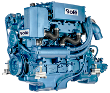 Sol&eacute; Scheepsdieselmotor SDZ 165 TURBO & intercooler, met Technodrive keerkoppeling TM880A, R=2.60:1 - 9022254 - 9022254