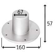 Aluminium basis voor afneembare tafelpoot - 9024200 2 - 9024200