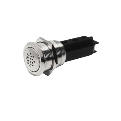 RVS Punt LED zoemer, 12V, ring &Oslash;22mm, boorgat &Oslash;19mm, inbouwdiepte 54mm, rood LED - 9025290 - 9025290