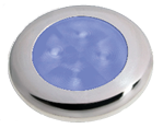 Hella Slim-Line ROUND ori&euml;ntatieverlichting, blauw, 12V LED, RVS gepolijste rand, &Oslash;72mm - 9041348 - 9041348