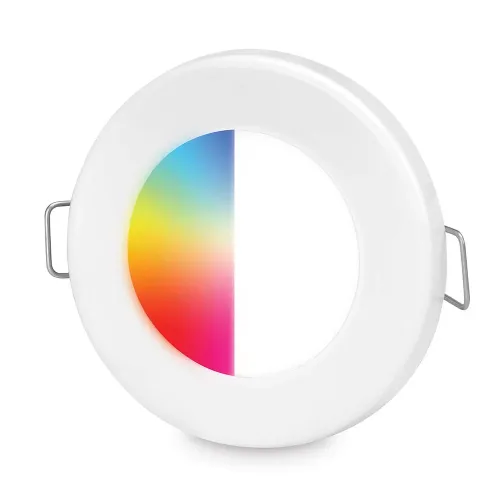 Hella Apelo Euroled 75 RGB/W plafondlamp, wit kunststof, 9-16VDC, 80&deg;, veerclip-montage - 9041389 - 9041389