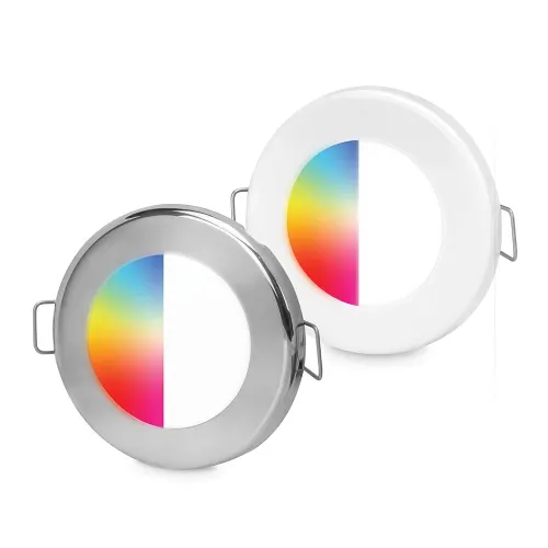 Hella Apelo Euroled 75 RGB/W plafondlamp, RVS, 9-16VDC, 80&deg;, veerclip-montage - 9041399 1 - 9041399