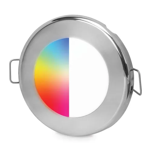 Hella Apelo Euroled 75 RGB/W plafondlamp, RVS, 9-16VDC, 80&deg;, veerclip-montage - 9041399 - 9041399