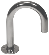 RVS gebogen kabeldoorvoer, H=145mm, B=115mm, &Oslash;voet=25mm, &Oslash;pijp=17x20mm - 9048050 - 9048050