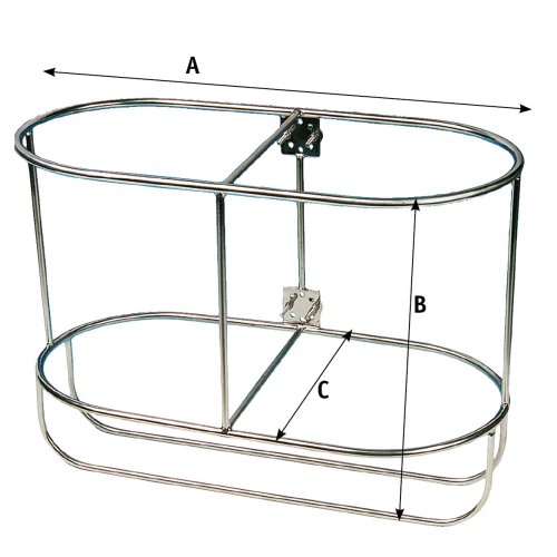 RVS Fenderhouder, recht model voor 2 fenders, A=540mm, B=430mm (Comet 5) - 9048751 2 - 9048751