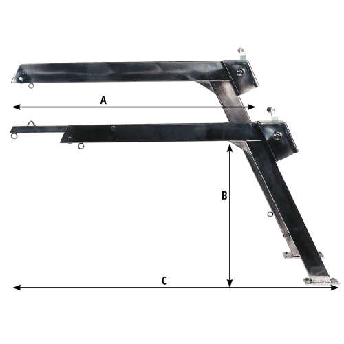 RVS Davit met touw, blok en winch, telescopische uitvoering, 300kg, (prijs per stuk) - 9048905 - 9048905