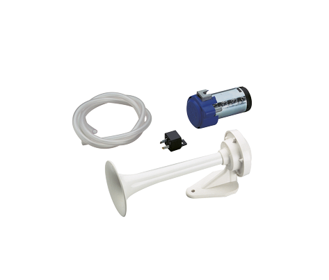 ABS scheepshoorn met compressor, 1-tonig, L=250mm, 12V (116dB(A)-420Hz), wit - 905062 - 905062