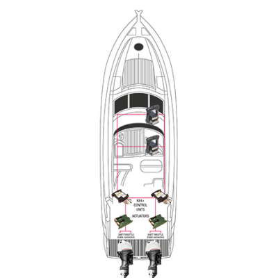 NHK MEC KE-4XG Motorbedieningssysteem outboard (PTT), 2x motor/1x stuurstand - 9064643 - 9064643