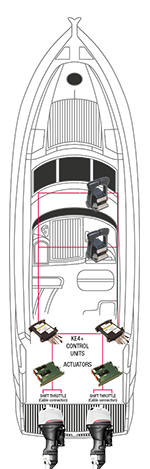 NHK MEC KE-4XG Motorbedieningssysteem outboard (PTT), 2x motor/2x stuurstand - 9064644 - 9064644